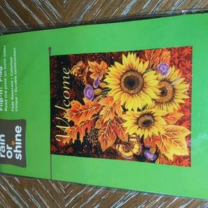 NWT Rain or Shine Flip-It Welcome Flag Sunflowers & Fall Leaves Size 28"…